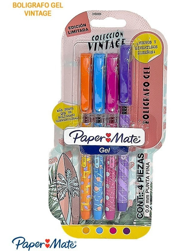 Paper Mate Coleccion Vintage Boligrafos Gel 4 Piezas 2152225