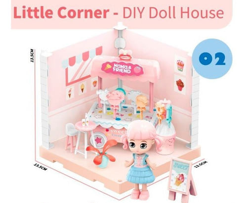 Little Corner Muñecas Con Casa Completa De 8 Ambientes Shine