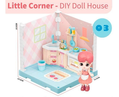 Little Corner Muñecas Con Casa Completa De 8 Ambientes Shine