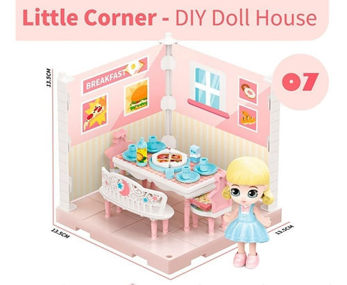 Little Corner Muñecas Con Casa Completa De 8 Ambientes Shine