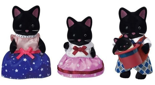 Sylvanian Familia De Gatos Negros 4 Figuras 05530sy