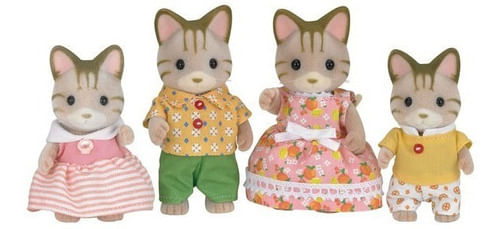 Sylvanian Familia De Gatos De Rayas 4 Figuras 5180sy