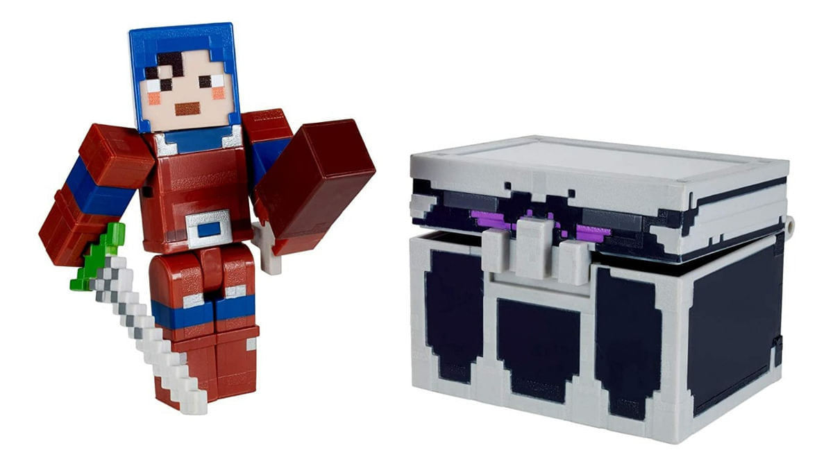 Minecraft Cofre De Batalla Con Accesorios Gtp24 Mattel