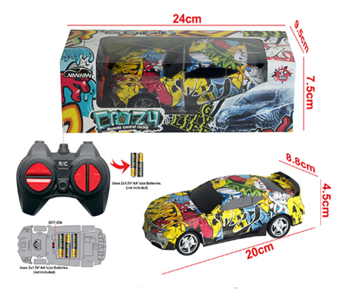 Auto Mulicolor R/c Escala 1:22 4 Canales 2189735
