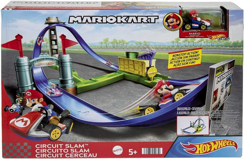 Hot Wheels Mario Kart Pista Circuito Slam Hgk59 Mattel