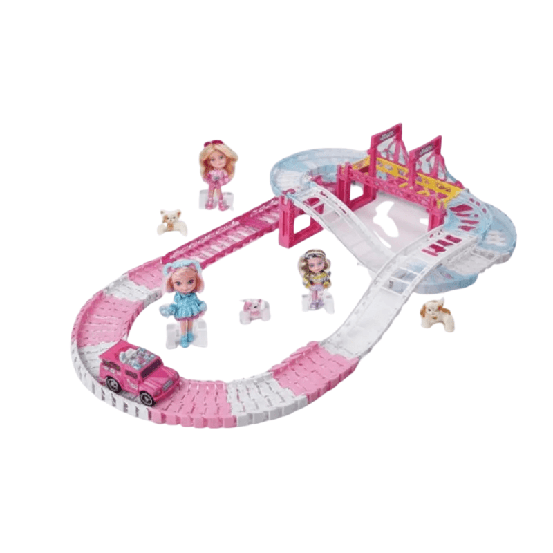 Pista con Coche Rosa para Niñas 68pzs 3067828