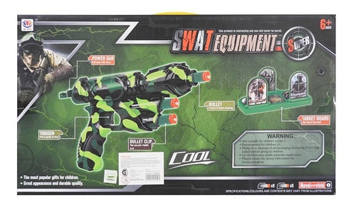 Set De 2 Armas Lanza Dardos Camuflada Verde 1574819