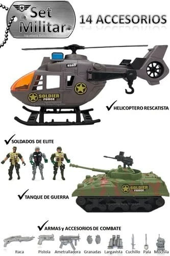 Set Militar Tanque Y Helicoptero C/soldados Shine 2006921