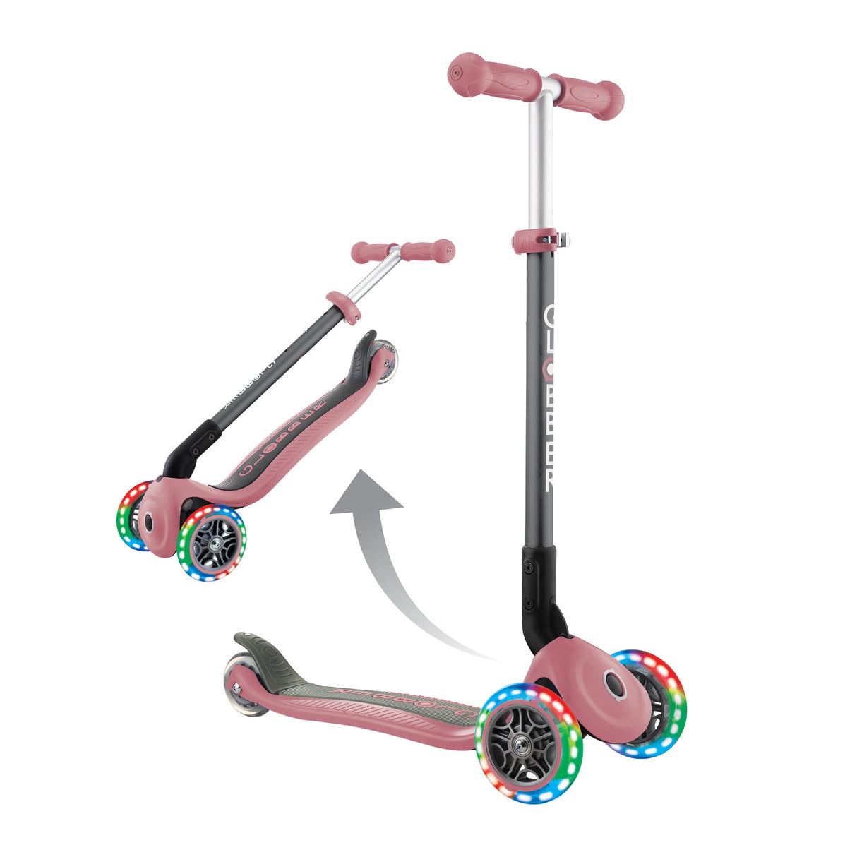 Globber Monopatin Primo plegable Lights Pastel Pink 432-210-2