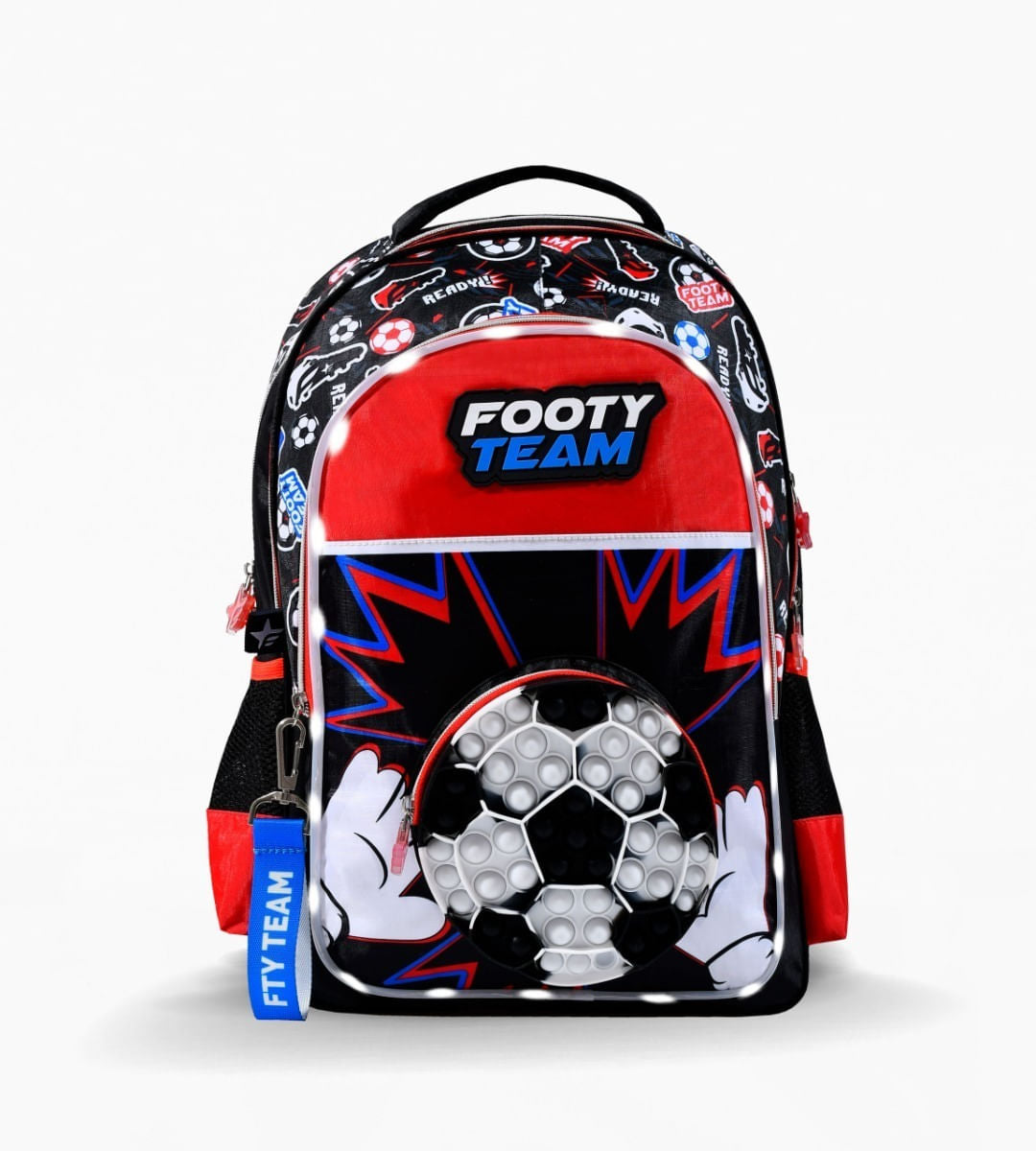 Footy Mochila De Espalda 18p Futbol Pop It Con Luz Led F1793