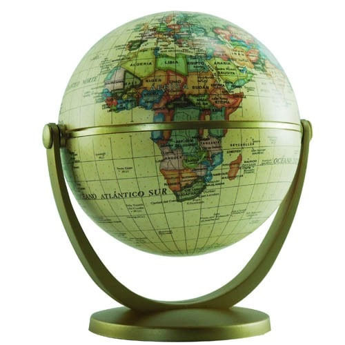 Globo Terraqueo Antiguo Base Plastica 10cm 107a