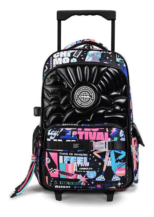Chimola Mochila Carro Trama Relieve 18" Festival Black C2 TR68