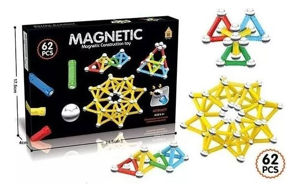 Magnetic Bloques Magneticos 62 Piezas 2022126 Shine