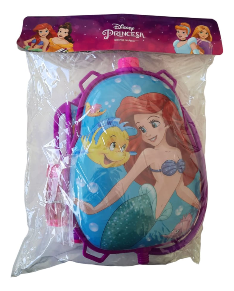 Mochila De Agua Disney Sirenita Con Lanzador 29x21 Cm 8715