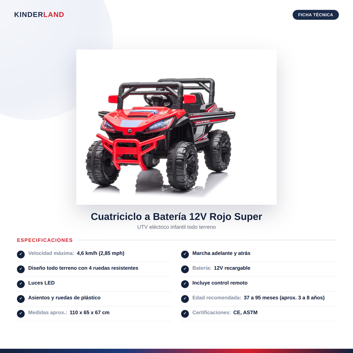 Auto A Bateria Infantil Rojo Cl-903
