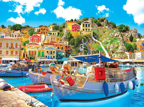Puzzle 1000 Piezas isla Symi De Grecia Con Barcos 8700ad