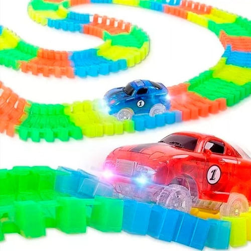 Pista Magnific Tracks Mediana 165 Pzas Auto Luminoso