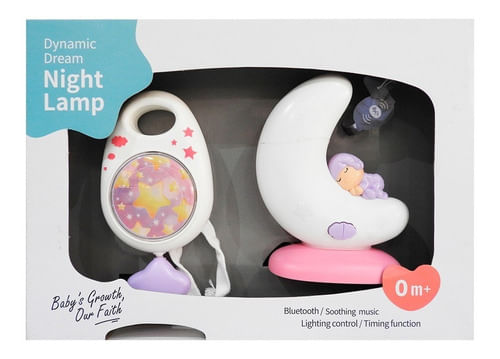 Set Lampara Y Cunero Musical Con bluetooth Lila 1666581