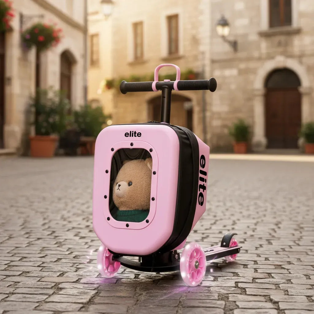 Monopatín Infantil 3 Ruedas Con Mochila Luces Yx-hls01 Shine Rosa