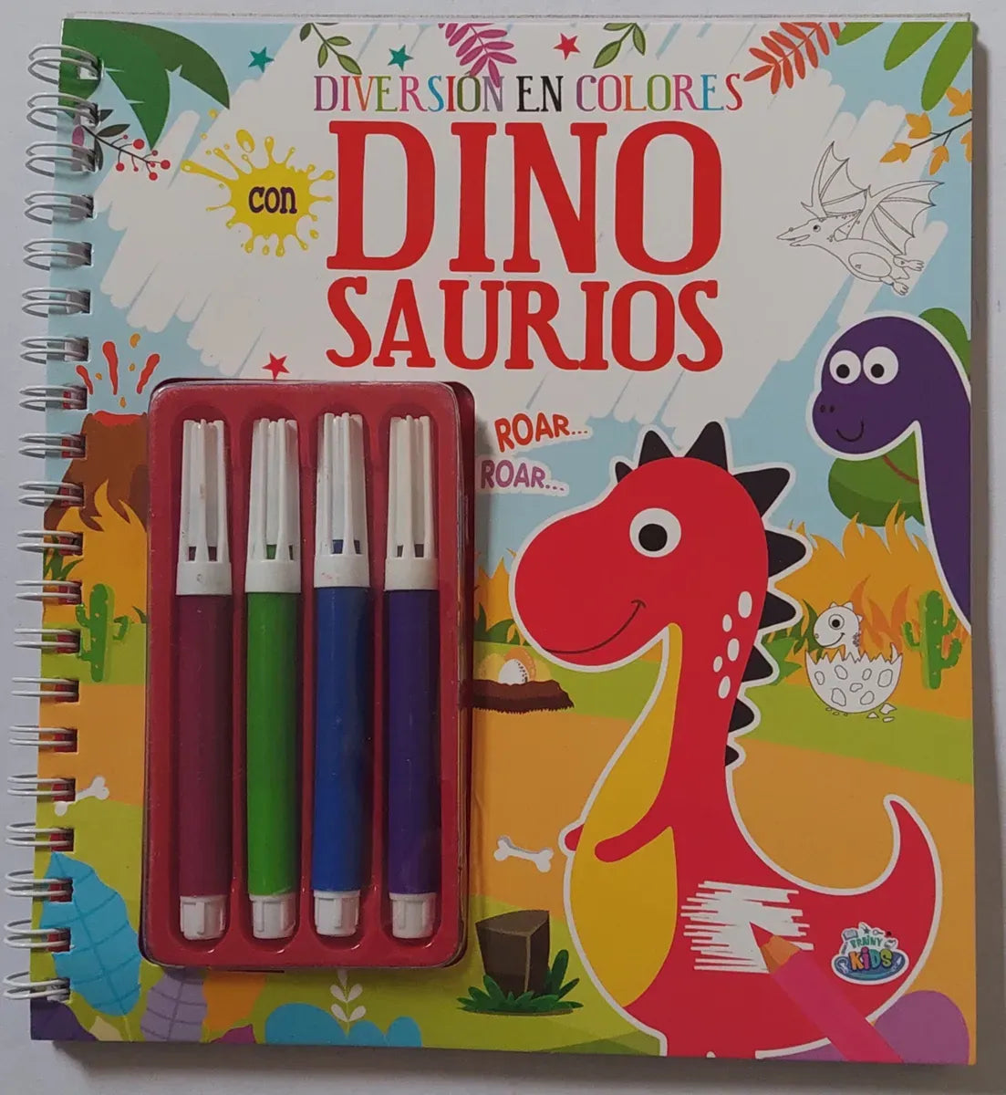 Super Kit X10 Diversión En Colores Dinos Para Pintar Bk-345