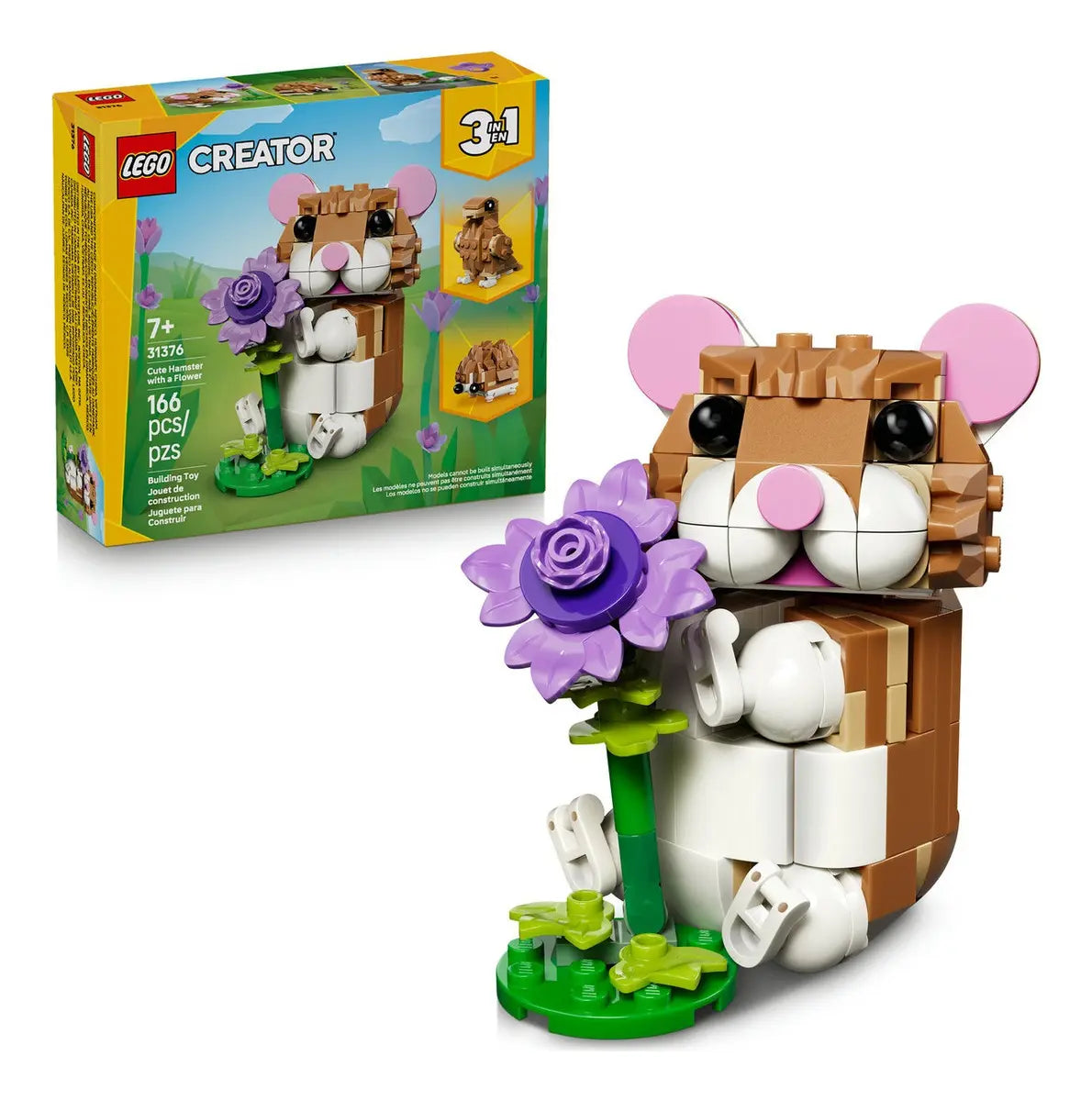 Lego Creator 3 en 1: Lindo Hámster con Flor 31376