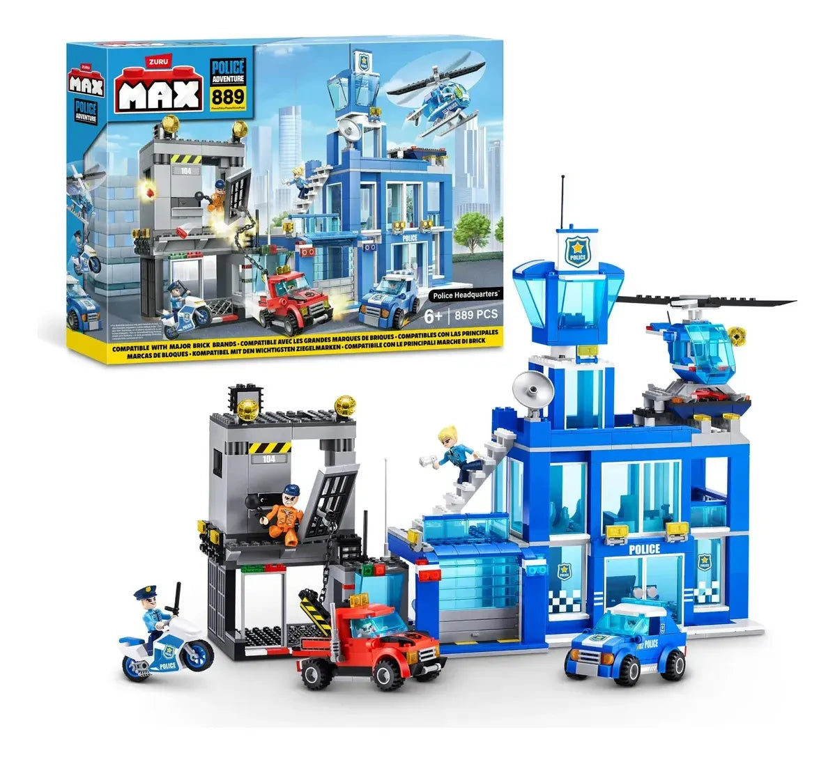 Zuru Max City Box Playset Police Headquarters 889 pzs83162 7645