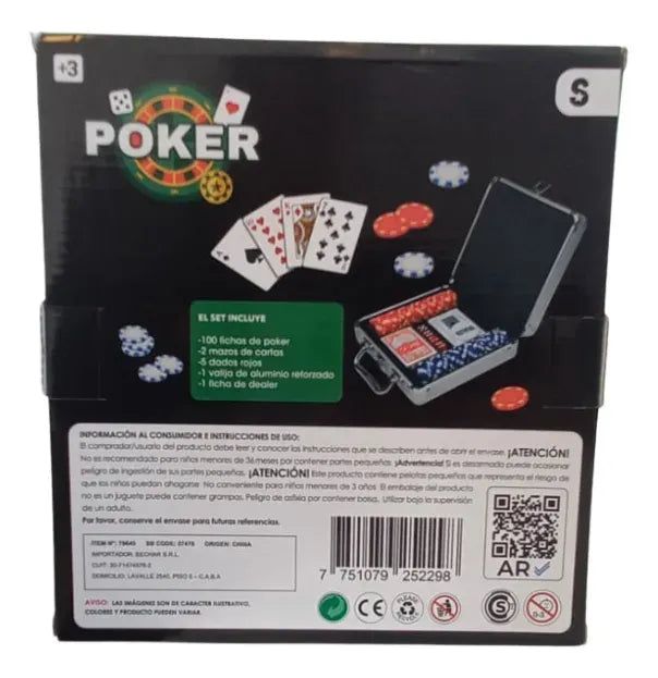 Maletin Set De Poker Kids Club 100 Fichas 57478