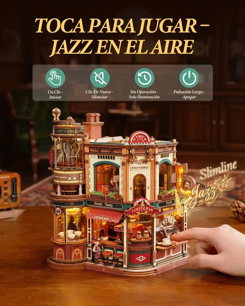Robotime Puzzle 3d Dream Coffee Factory Rokr Eab02