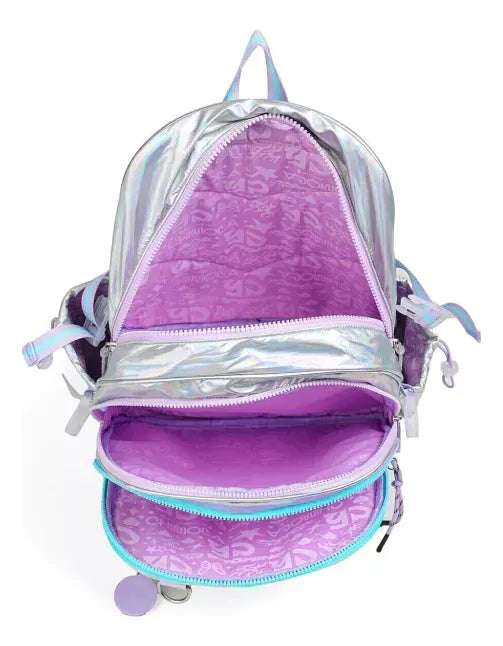 Chimola Mochila de espalda de 17" Shiny Blocks Silver TR156