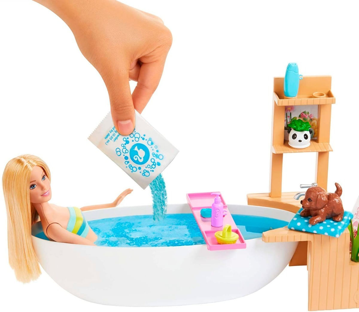 Muñeca Barbie Fizzy Bath Playset Con Bañera Gjn32 Mattel