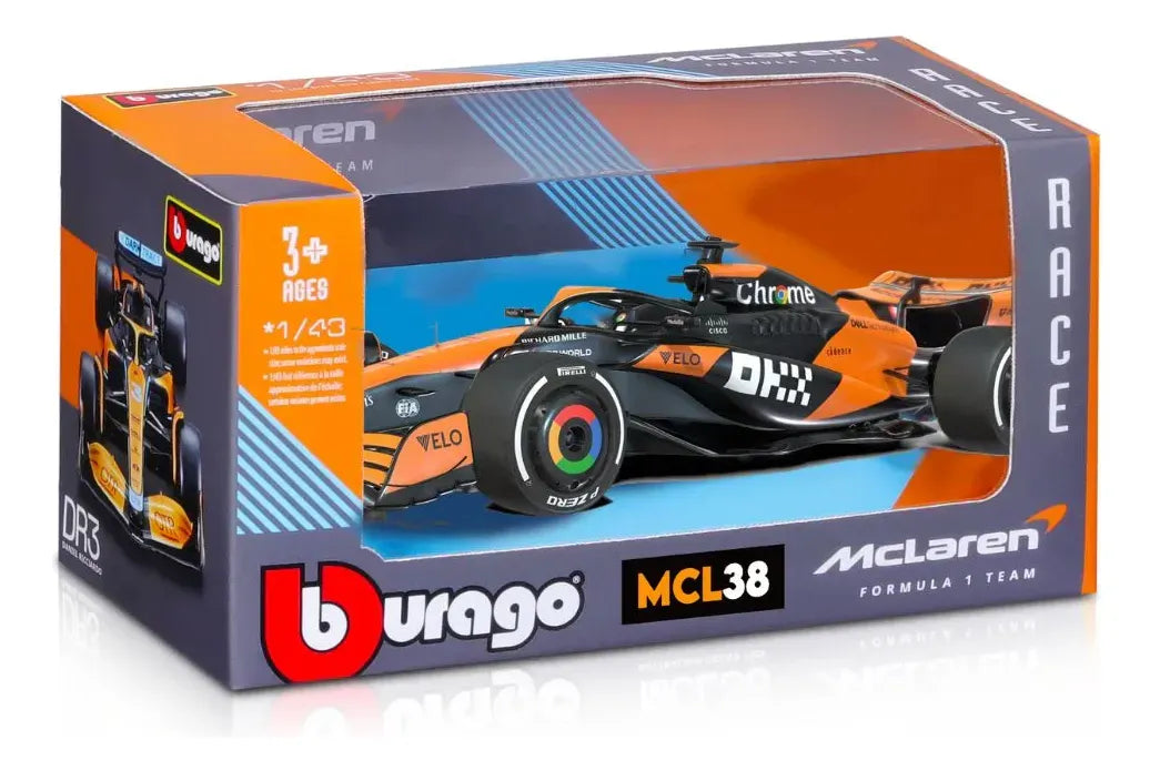 Bburago 1:43 Race McLaren Racing MCL38, NORRIS18-38214