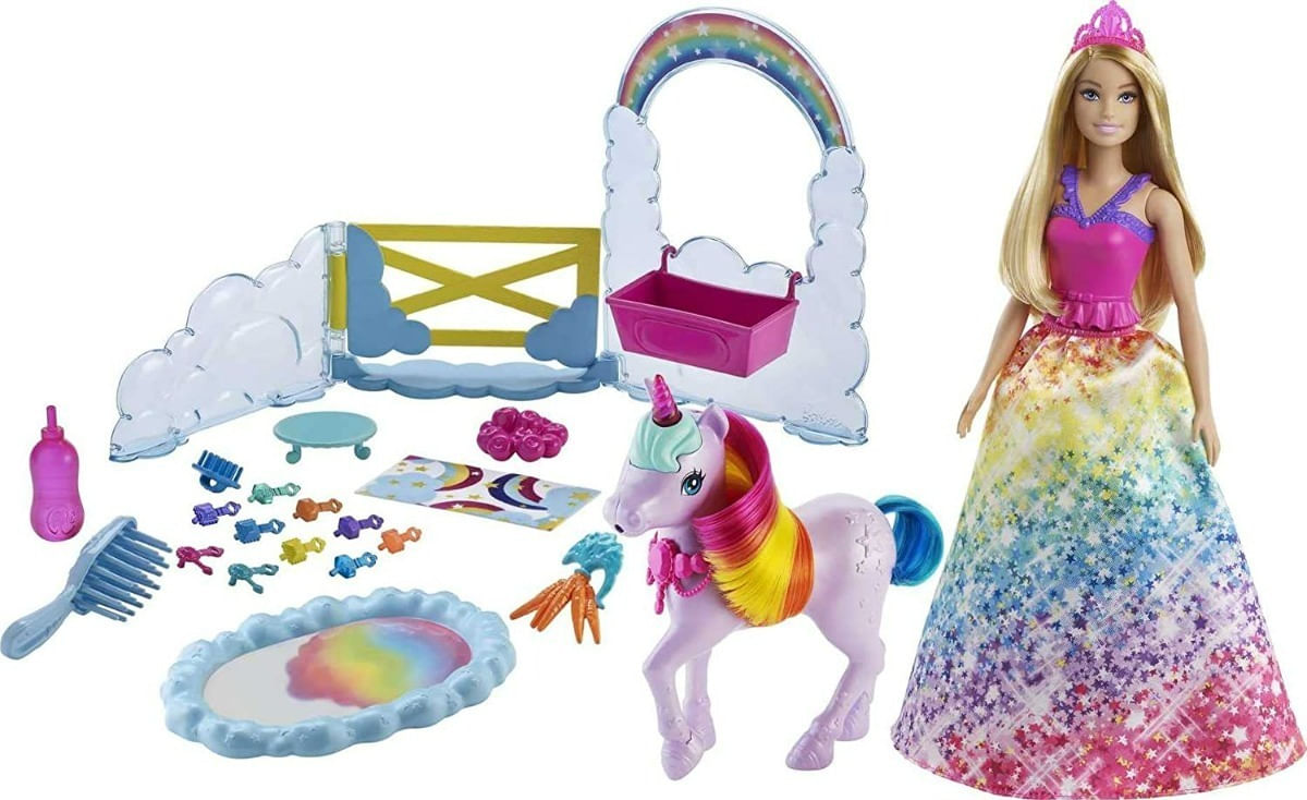 Muñeca Barbie Dreamtopia Con Unicornio Gtg01 Mattel