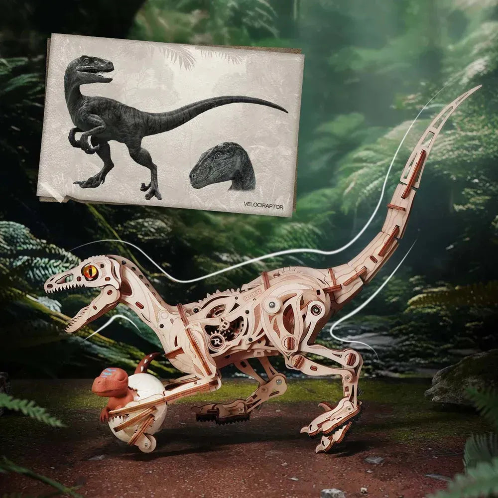 Robotime Rokr Puzzle 3d Velociraptor Mecánico Ld01