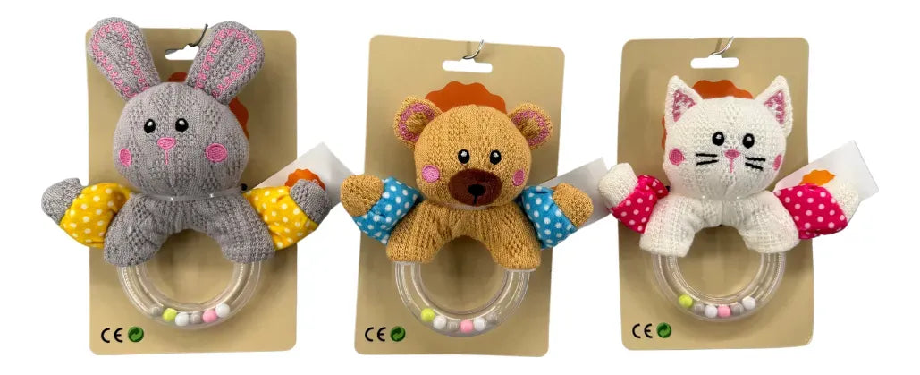 Sonajero Animalitos Tejido 13cm Modelos Surtidos T21192 Getco