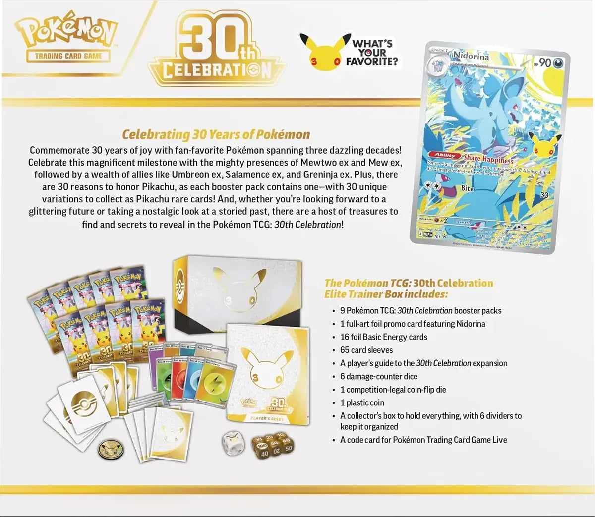 Pokemon Tcg: 30th Celebration Elite Trainer Box Ingles 10-10447-110