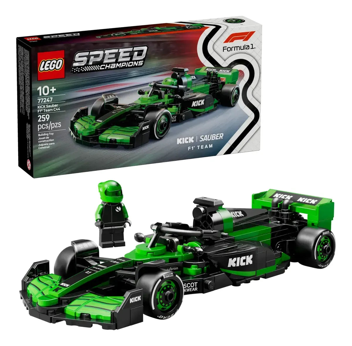 LEGO Speed Champions Coche de Carreras KICK Sauber F1 77247