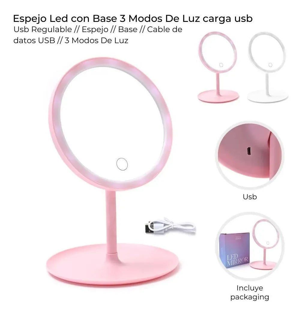 Skora Beauty Espejo Led Con Base 39008