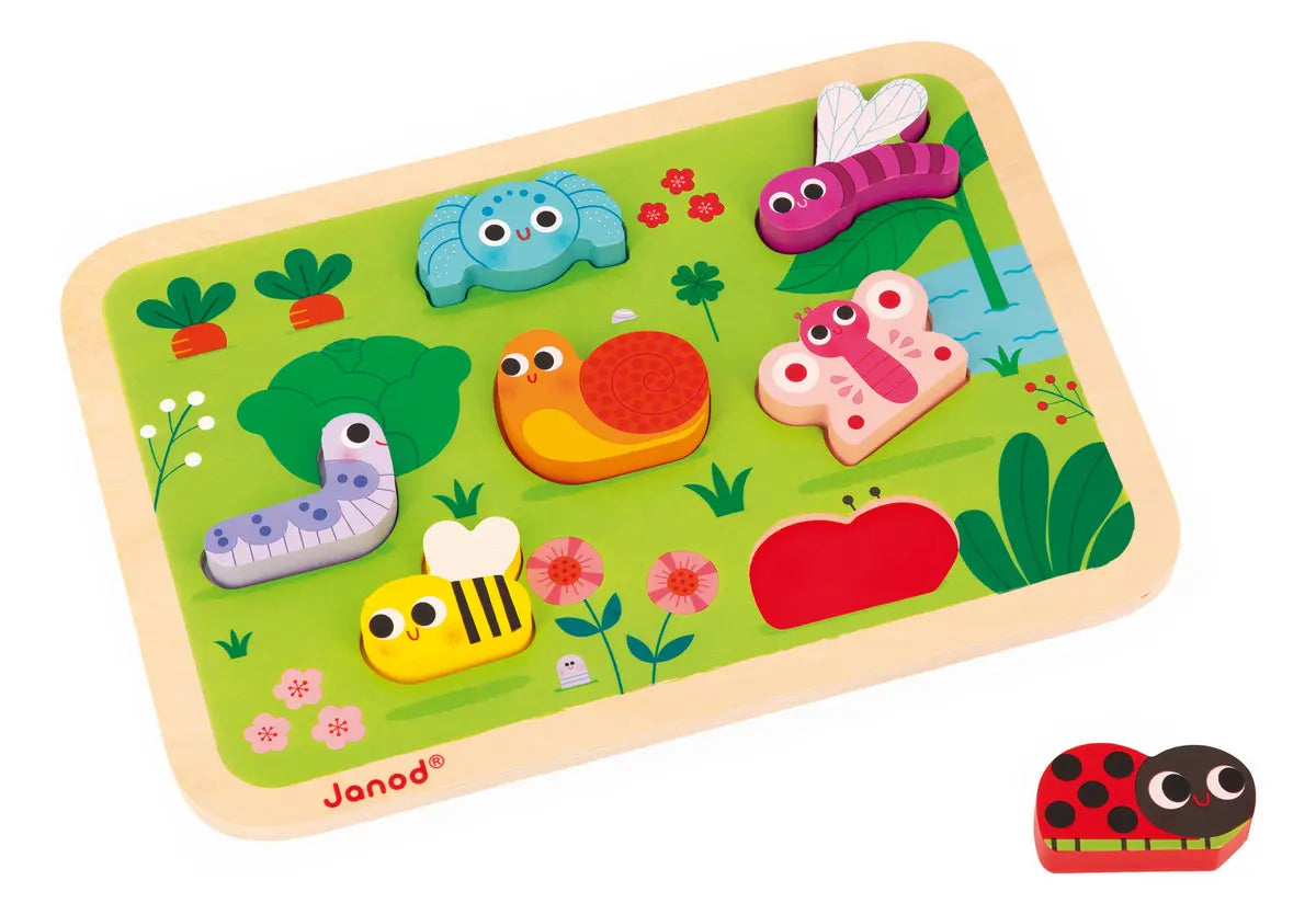 Janod Chunky Rompecabeza Puzzle Del Jardin 7 Piezas J07120