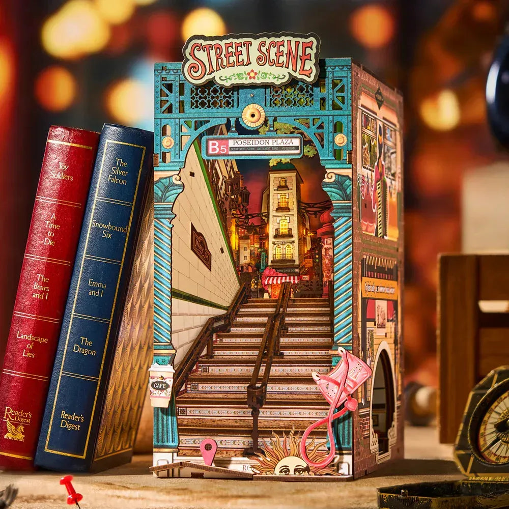 Robotime Rolife Puzzle 3d Escena De Calle Book Nook Tgb13