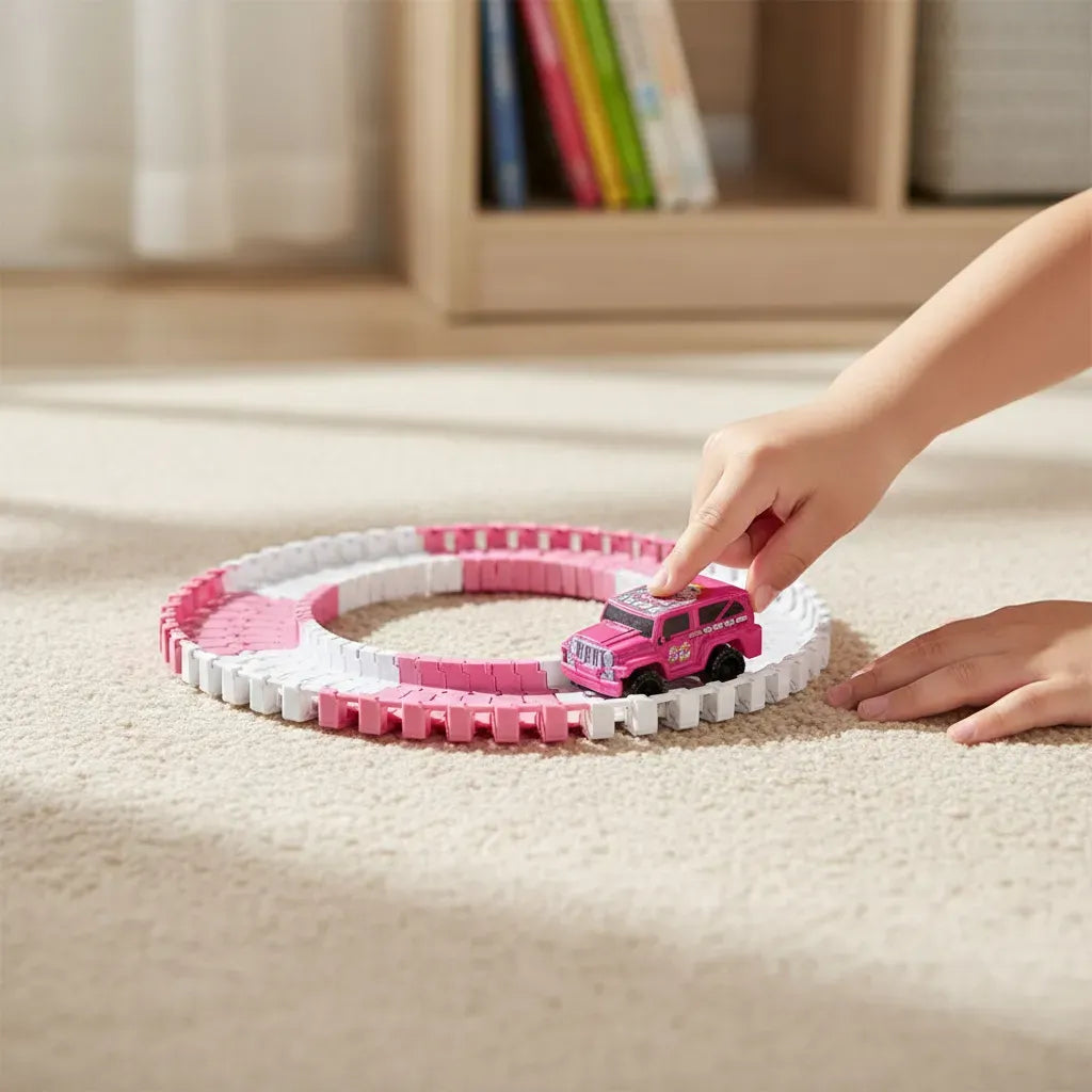 Pista con Coche Rosa para Niñas 51pzs 3067826