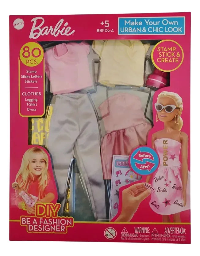 Combo Muñeca Barbie T7439 + Set Ropa Para Diseñar BBFD2-A