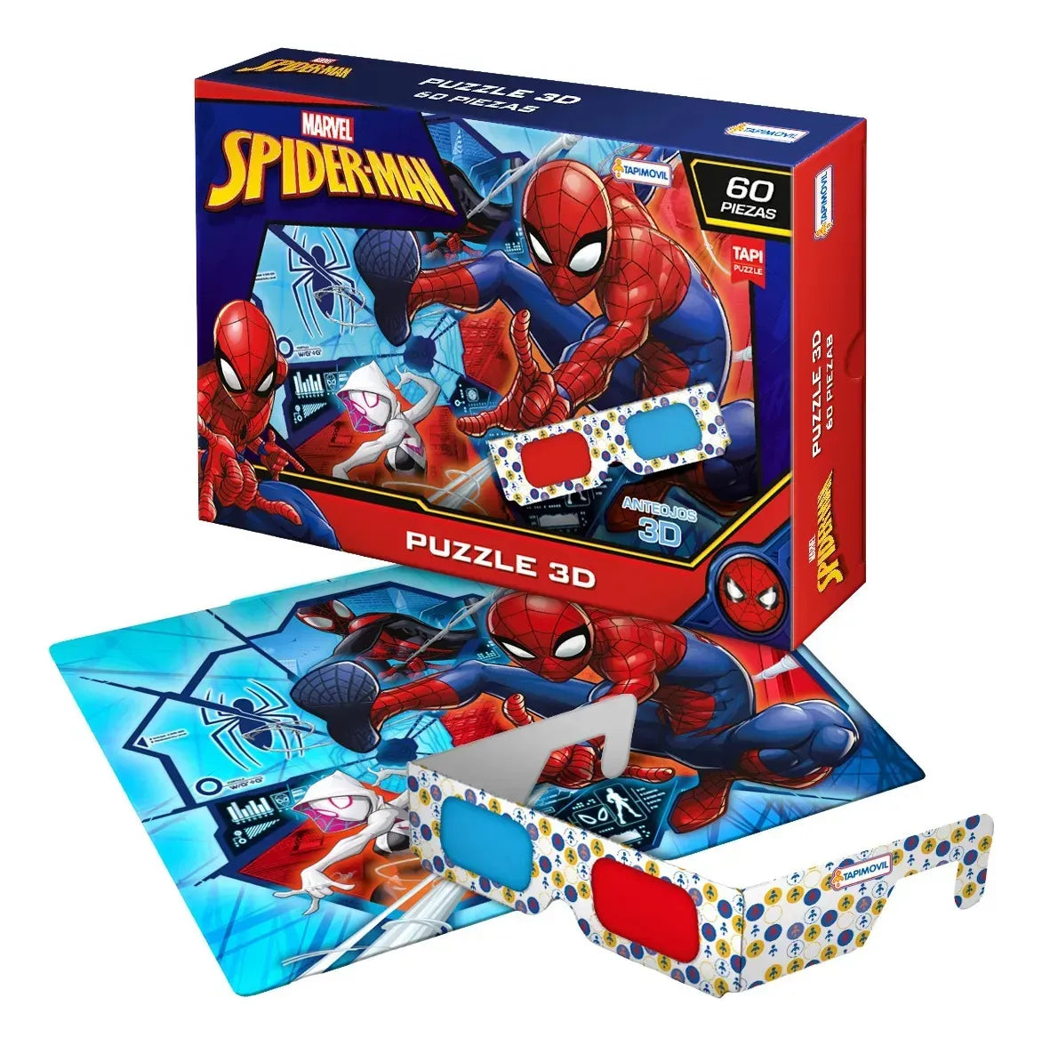 Puzzle Spiderman 3d C/Lentes 60 Piezas Vsp03314