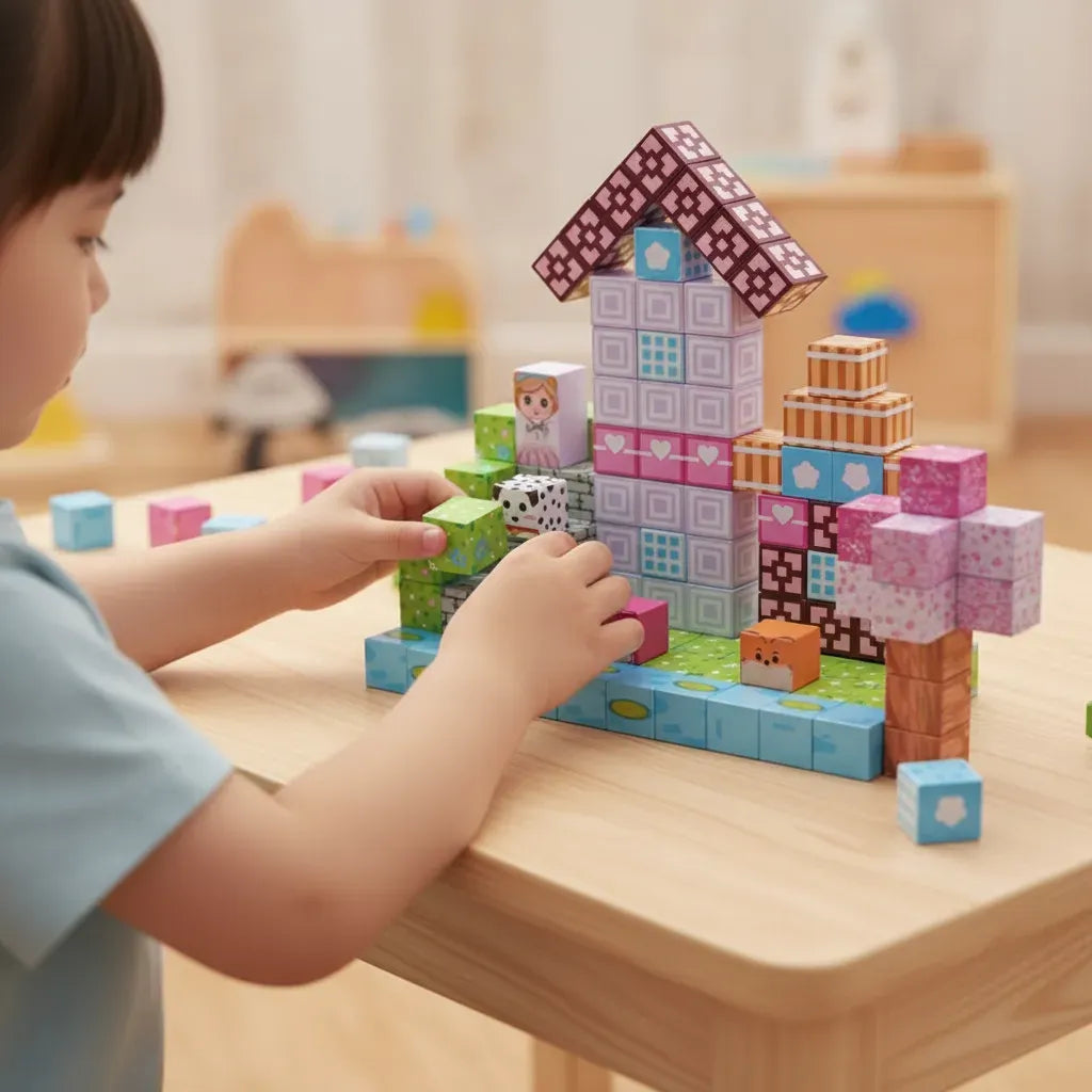 Bloques Magnéticos Cubos Steam Minecraft Pink Shine 3016380