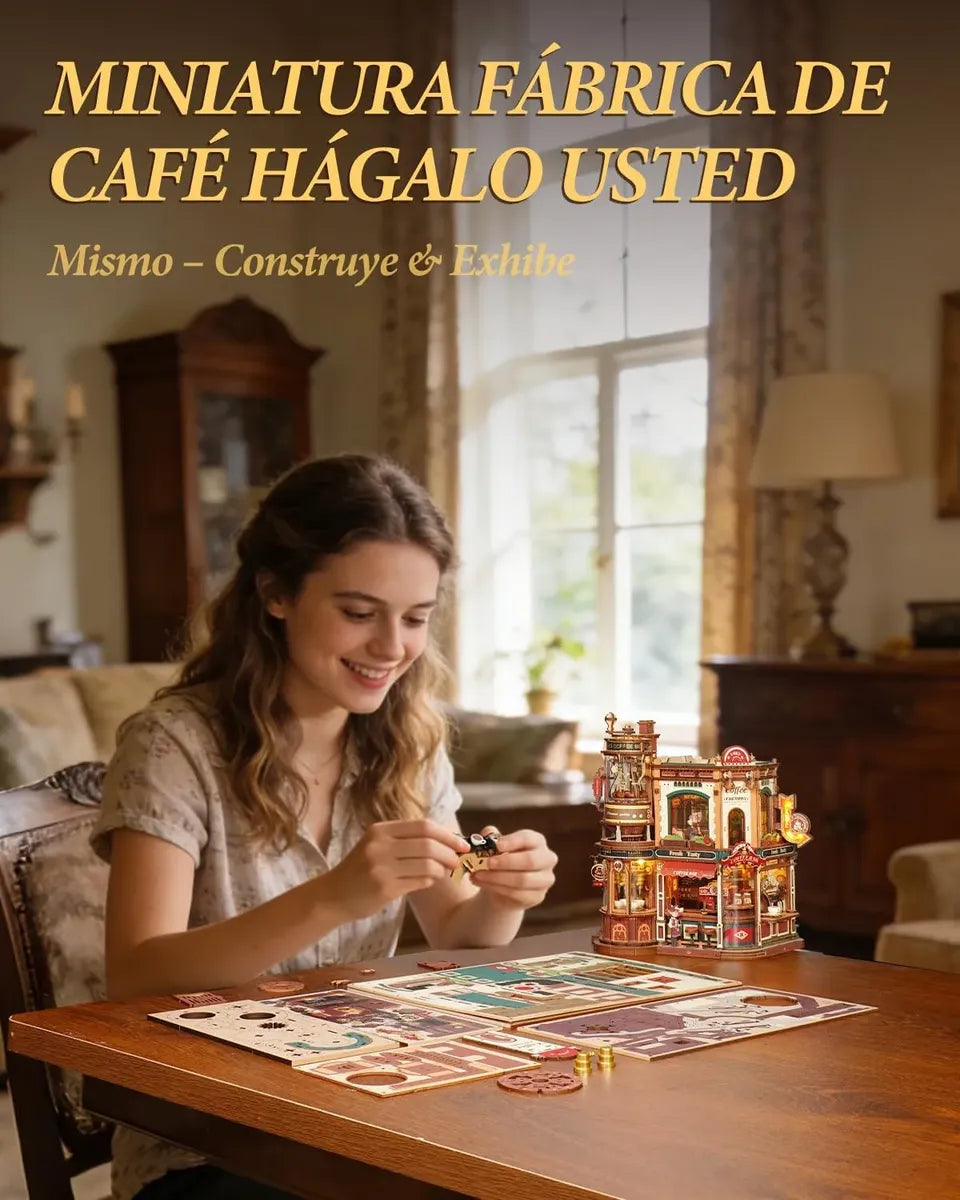 Robotime Puzzle 3d Dream Coffee Factory Rokr Eab02