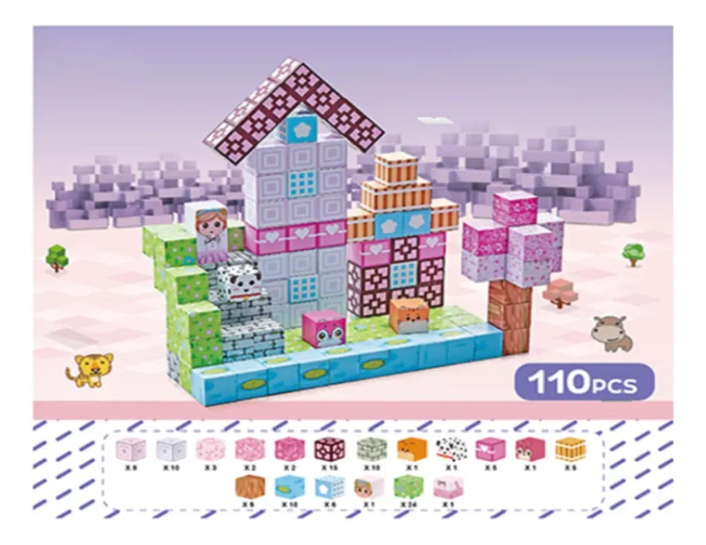 Bloques Magnéticos Cubos Steam Minecraft Pink Shine 3016380