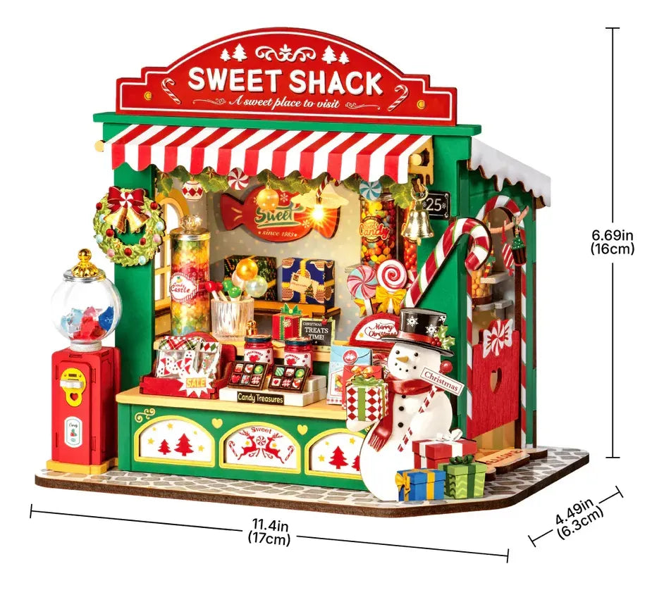 Robotime Rolife Puzzle 3d Puesto De Dulces De Navidad Ds043
