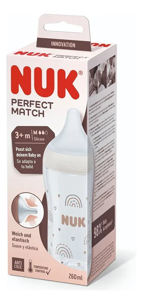Nuk Mamadera Perfect Match 260 ml Cont de Temperatura Arco Iris 10742025