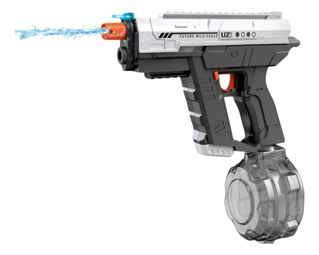 Pistola De Agua Uzi Con Luz Eléctrica Recargable NEGRA KB1323