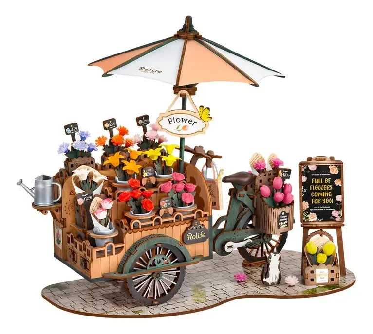 Robotime Puzzle 3d Carro De Flores Tgs03 Rolife