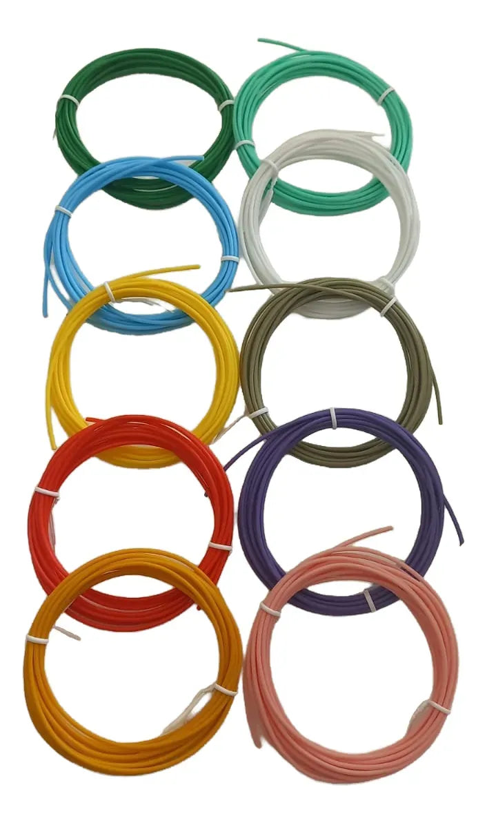 Filamento para Lapiz 3D 10 Colores, 30 MTS Refill PCL
